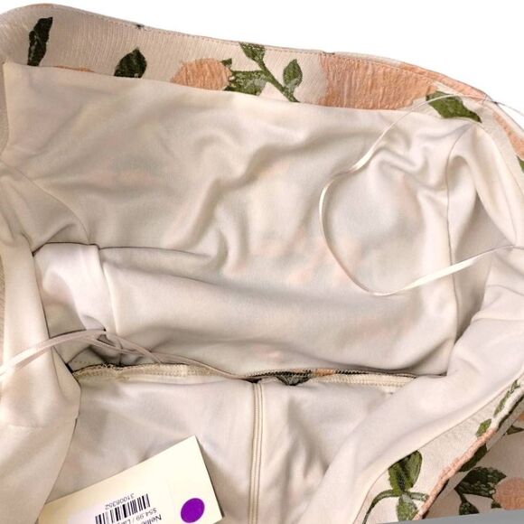 Fore Women's Dress Sz Large One Shoulder Fitted Pink Ivory Satin Short Formal - Picture 7 of 12